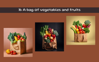 A bag of vegetables and fruits
