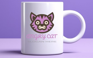 Angry cat logo design Templates
