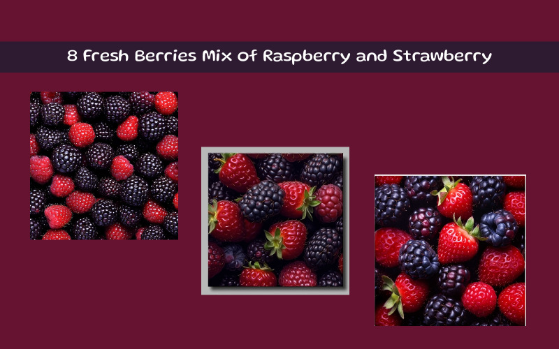 Fresh Berries Mix of Raspberry and Strawberry Illustration