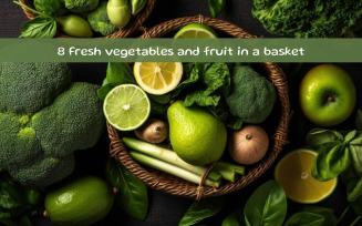 Fresh vegetables and fruit in a basket