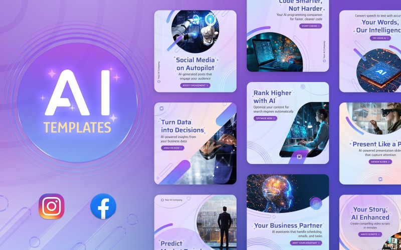 Artificial Intelligence Templates Social Media