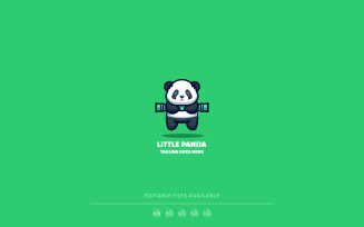 Little Panda Mascot Cartoon Logo