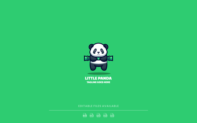 Little Panda Mascot Cartoon Logo Logo Template