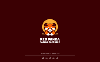 Red Panda Simple Mascot Logo 25