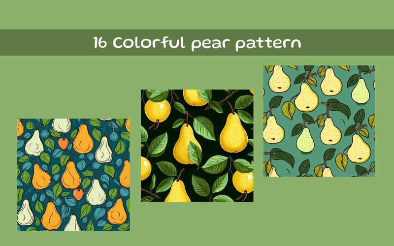 Colorful pear pattern AI image Illustration