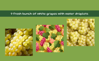 Fresh bunch of grapes with water droplets AI image