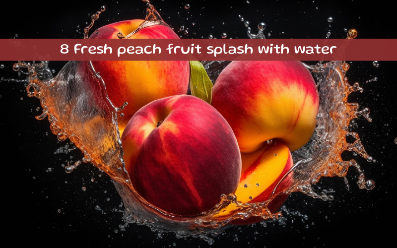 Fresh nectarine fruit splash with water Illustration