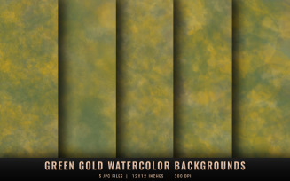 Green Gold Watercolor Backgrounds