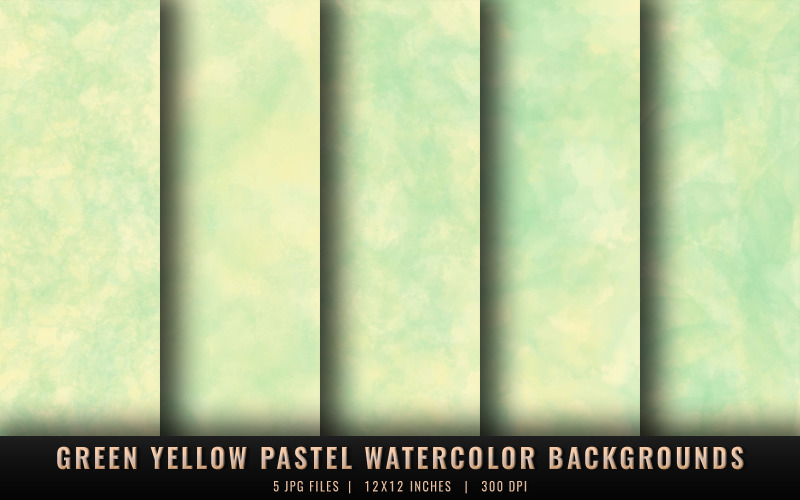 Green Yellow Pastel Watercolor Backgrounds