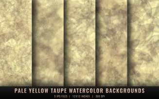 Pale Yellow Taupe Watercolor Backgrounds