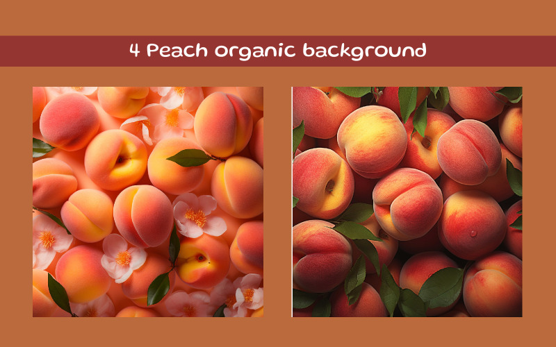 Peach organic background AI image Illustration