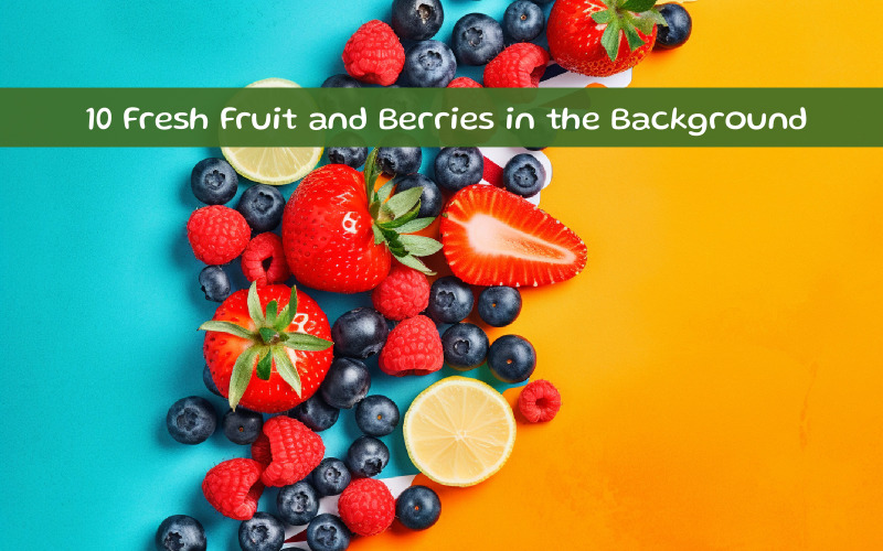 Fresh Fruit and Berries in the Background AI image Illustration