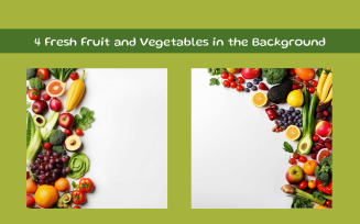 Fresh Fruit, Vegetables and Berries in the Background