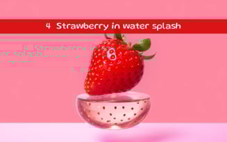 Strawberry in water splash AI image
