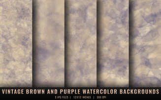 Vintage Brown and Purple Watercolor Backgrounds