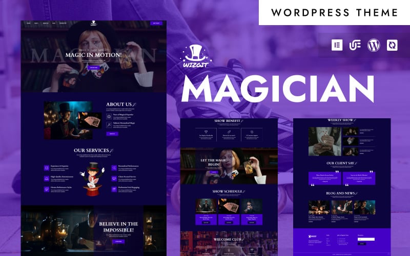 Wizgit - Magician, Magic Tricks & Circus Performer WordPress Elementor Theme WordPress Theme