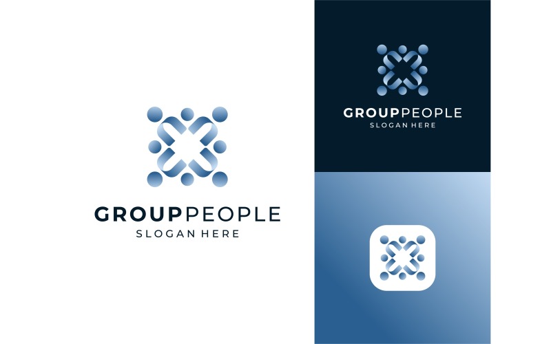 Abstract People Group Logo Logo Template