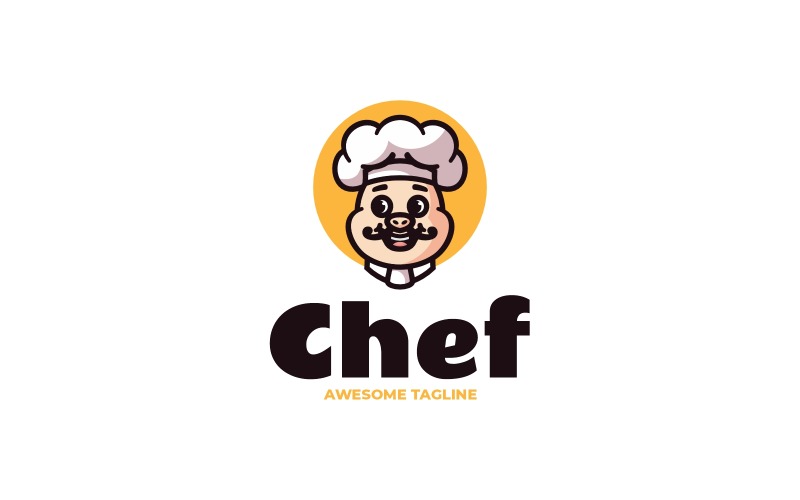 Chef Simple Mascot Logo 6 Logo Template