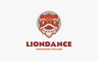Lion Dance Simple Mascot Logo