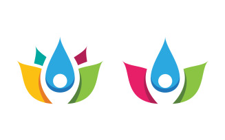 Beauty lotus flower Cosmetic skincare vector icon design template v.2