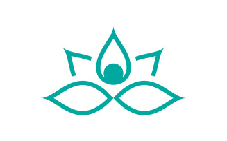 Beauty lotus flower Cosmetic skincare vector icon design template v.3