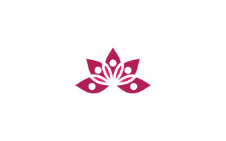 Beauty lotus flower Cosmetic skincare vector icon design template v.8