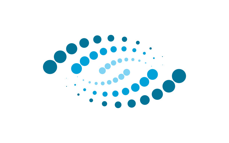 Halftone circle digital techno dots vector icon illustration design v.10 Logo Template