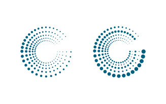 Halftone circle digital techno dots vector icon illustration design v.4