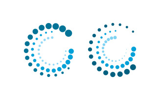 Halftone circle digital techno dots vector icon illustration design v.5