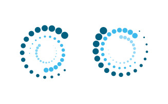 Halftone circle digital techno dots vector icon illustration design v.6