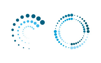 Halftone circle digital techno dots vector icon illustration design v.7