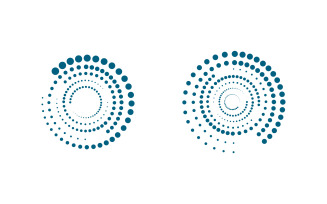 Halftone circle digital techno dots vector icon illustration design v.8