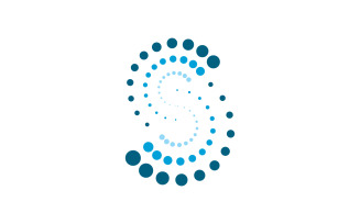 Halftone circle digital techno dots vector icon illustration design v.9