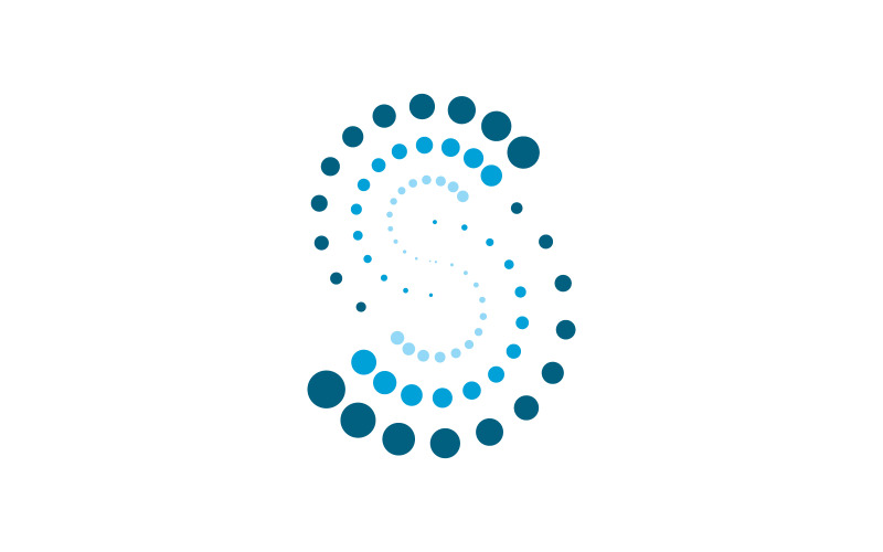 Halftone circle digital techno dots vector icon illustration design v.9 Logo Template