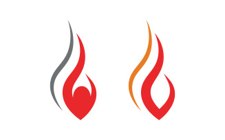 Simple hot flame fire icon vector design template v.1