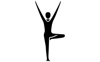 A vector illustration of a person in the Garudasana pose