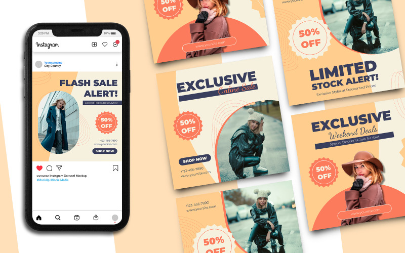 Fashion Sale Instagram Post Template 815 Social Media
