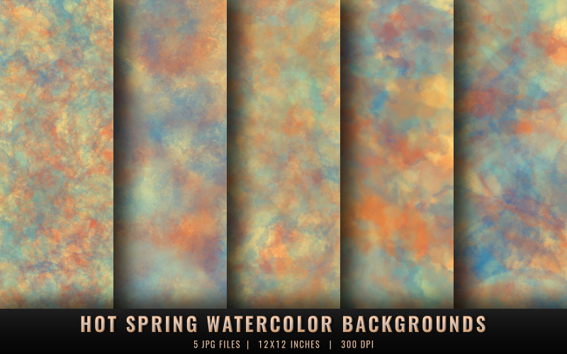 Hot Spring Watercolor Backgrounds