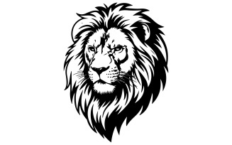 The design of a lion fierce gaze