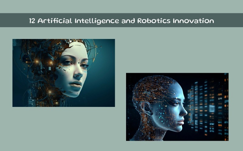 Artificial Intelligence and Robotics Innovation in Technology Illustration