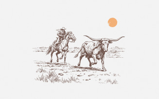 Cowboy Lasso Western PNG, Rodeo Sublimation Design, Retro Cowboy And Horse, Digital Download,