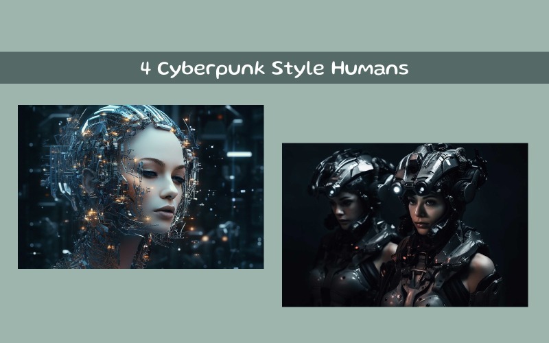 Cyberpunk Style Humans AI image Illustration