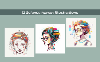 Science human illustrations AI image