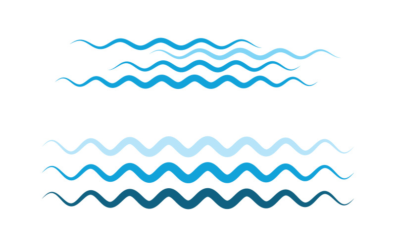 Wave icons. Water sea element, ocean liquid curve v.3 Logo Template