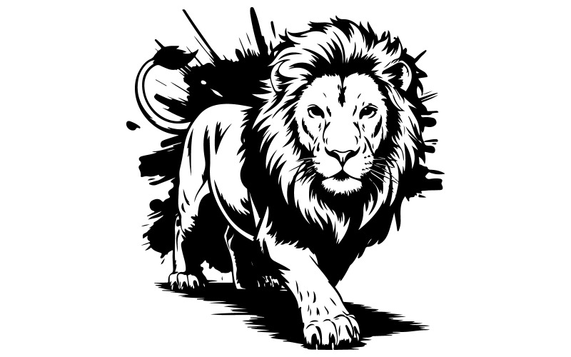 A pop art style illustration of a lion Illustration