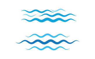 Wave icons. Water sea element, ocean liquid curve v7.1