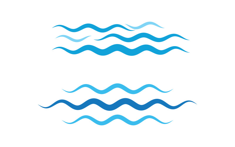 Wave icons. Water sea element, ocean liquid curve v7.1 Logo Template