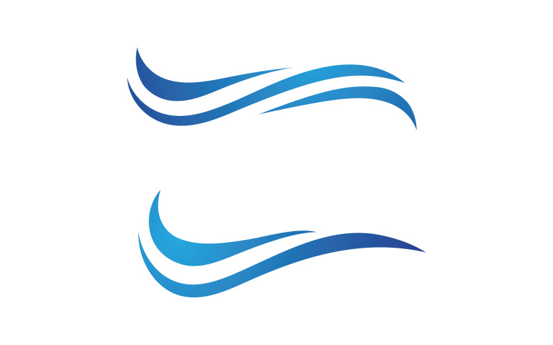 Wave icons. Water sea element, ocean liquid curve v7.4 Logo Template