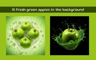 Fresh green apples in the background AI image