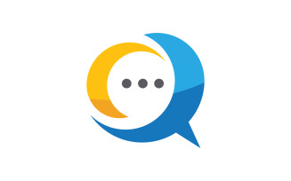 Speech message bubble icon Logo template vector illustration v.16